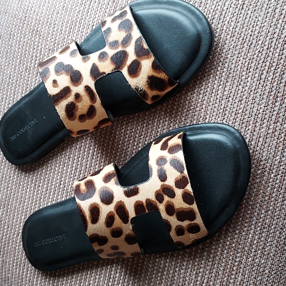 Cheetah Print Sandals, EUC, size 7.5